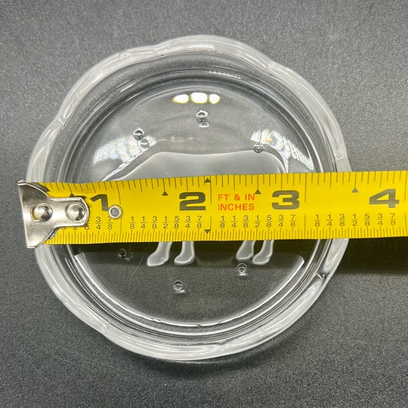 Vintage Val St Lambert Crystal Zodiac Taurus Bull Coaster Ring Trinket Dish - Picture 4 of 7